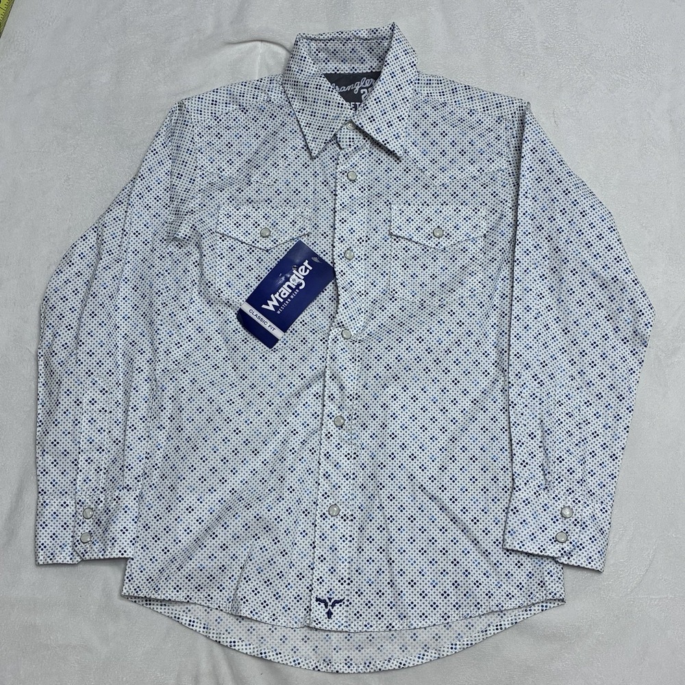 Wrangler 20X Pearl Snap Competition Advanced Buttondown Size Medium Flip Cuff